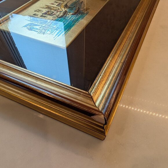 Vintage Italian Picture of Venice on Gold Leaf - Picture 5 of 10
